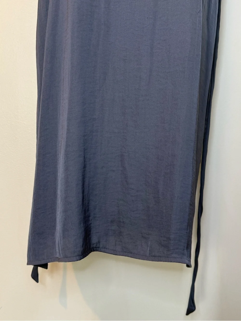 Abercrombie & Fitch Charcoal Blueish Gray Ruffle Maxi Dress - Spaghetti Straps